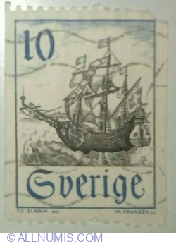 Image #1 of 10 öre 1967 - Svent Skepp (warship)