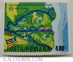 4,80 Lei - Map of Danube Delta with Sulina Canal