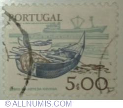5 Escudos 1978 - Tunny fishing boats and modern trawler