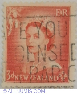 Image #1 of 3 penny 1954 - QEII Three Pence