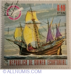 0,40 peseta 1975 - Venetian ship 1350