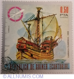 0,50 peseta 1975 - Flemish Carrack (1450)