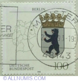 Image #1 of 100 Pfennig 1992 - Berlin Coat of Arms