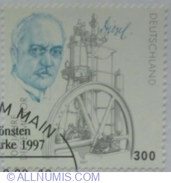 Image #1 of 300 Pfennig 1997 - Rudolf Diesel and first oil engine