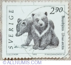 Image #1 of 2,90 Coroane 1993 - Brown Bear cubs (Ursus arctos)