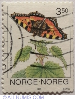 Image #1 of 3,50 Kroner 1993 - Small Tortoiseshell (Aglais urticae)