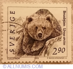 Image #1 of 2,90 Coroane 1993 - Brown Bear (Ursus arctos)