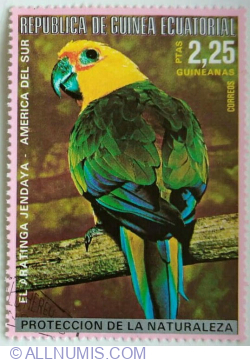Image #1 of 2,25 Peseta 1974 - Jandaya Parakeet (Aratinga jandaya)