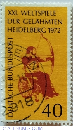 40 Pfennig 1972 - Wheelchair archery