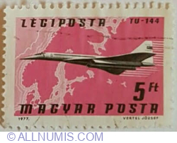 5 Forint 1977 - Tupolev TU-144 (Aeroflot) over Northern Europe