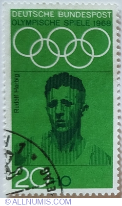 20+10 Pfennig 1968 - Rudolf Harbig (1913-1944)