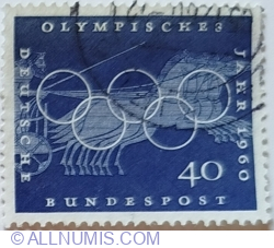 40 Pfennig 1960 - Chariot race, Greek vase paintings, Olympic rings