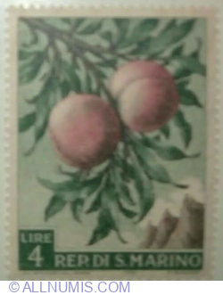 Image #1 of 4 Liră 1958 - Peaches (Prunus persica)