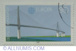 Image #1 of 80 Pfennig 1987 - Köhlbrand Bridge, Hamburg