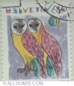 Image #1 of 80 Centimes 1991 - Bufnita hambar (Tyto alba)