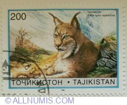 200 Roubles 1996 - Mongolian Lynx (Lynx lynx isabellina)
