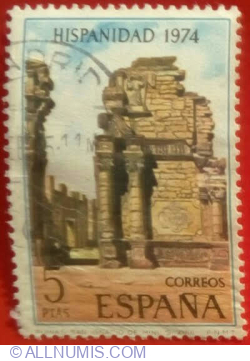 5 Pesetas 1974 - Ruins of San Ignacio of Miná,