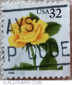 Image #1 of 32 cent 1996 - Yellow Rose