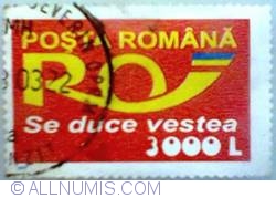 3000 Lei - Romanian Post logo