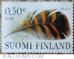 0,50 Euro 2016 - Feather of a wild Duck (Anas platyrhynchos)