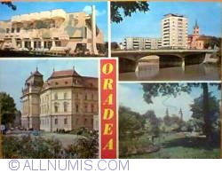 Oradea - Casa de cultura,podul peste raul Crisul Repede,Prefectura,parcul Petofi