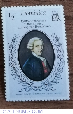 1/2 Cent 1977 -  150th anniversary of the death of Ludwig van Beethoven - Joseph Haydn