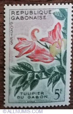5 Franc 1961 -  Flora - African Tulip Tree (Spathodeum campanulata)