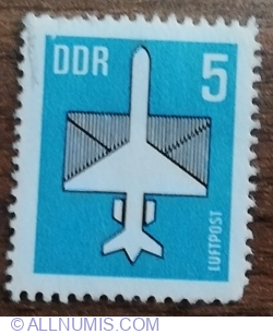 Image #1 of 5 Pfennig 1983 - Poștă aeriană - Avion și plic