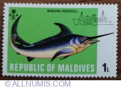 Image #1 of 1 Laari 1973 - Fish and ships - Blue Marlin (Makaira nigricans)