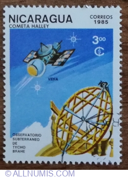 Image #1 of 3 Cordoba 1985 - Comet Halley - Spacecraft Venus and the Tycho Brahe Observatory