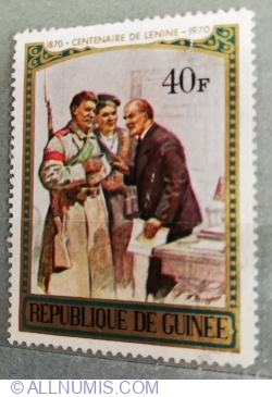 40 Franc 1970 - 100 years Lenin birthday - Lenin with soldiers of the Red Army