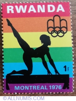 1 Franc 1976 -  Summer Olympics 1976, Montreal  - Gymnastics