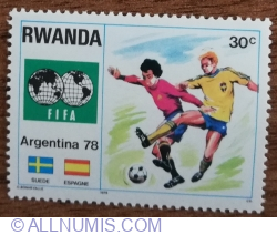 30 Santime 1978 -  Football World Cup 1978 Sweden-Spain