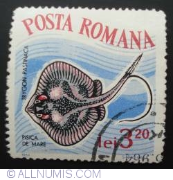 3.20 Lei 1964 - Pisica de mare (Dasyatis pastinaca)