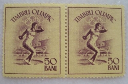 2 x 50 Bani 1956 - Timbru Olimpic