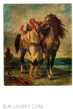 Hermitage - Eugene Delacroix - Arab saddling his horse (1987)