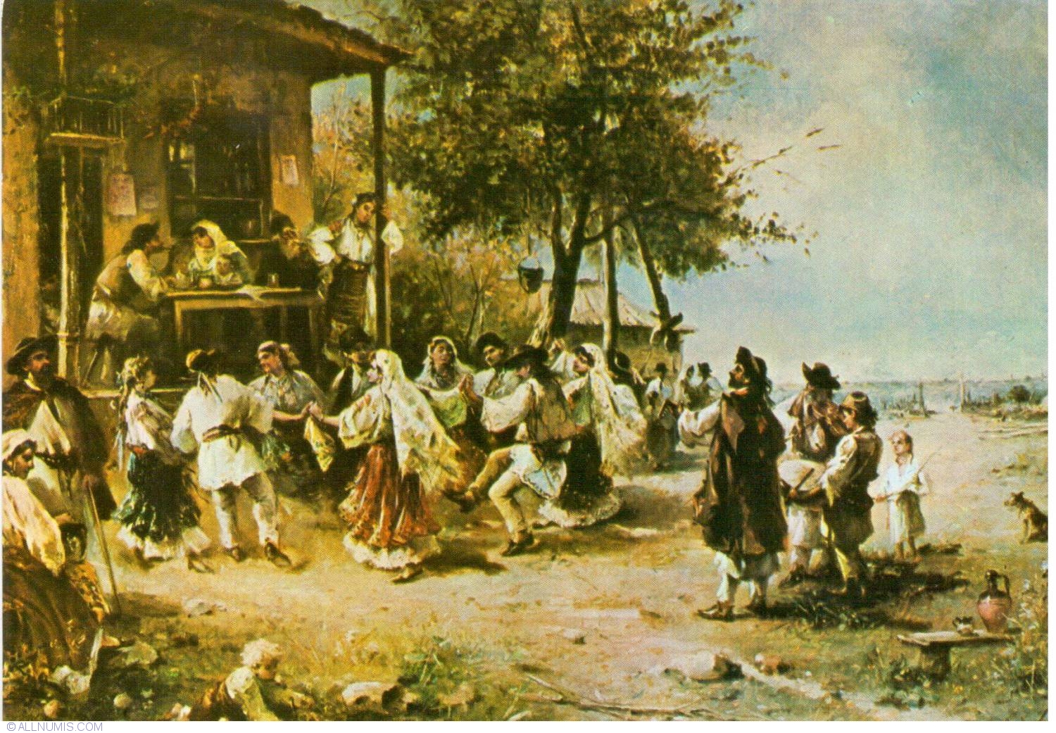 Round dance. Theodor Aman (1831–1891). Венгерский танец живопись. Венгерский танец картина.