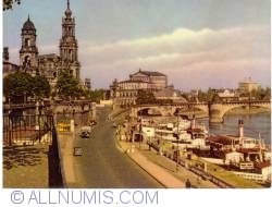 Dresden - Augustus Bridge and Catholic Church of the Royal Court of Saxony