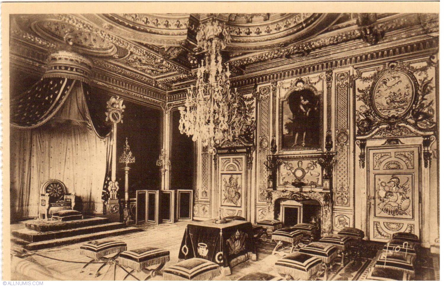 Throne Room, Palace of Fontainebleau (b / w photo)