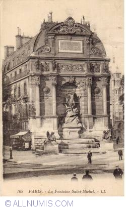 Paris - Fântâna Saint-Michel (La Fontaine Saint-Michel) (1924)