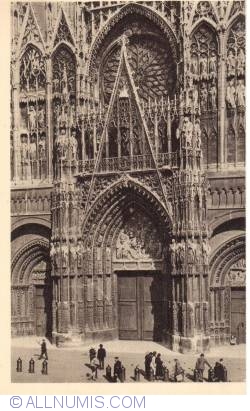 Rouen - Catedrala - Faţada vestică  (La Cathédrale - Façade centrale ouest de portail)