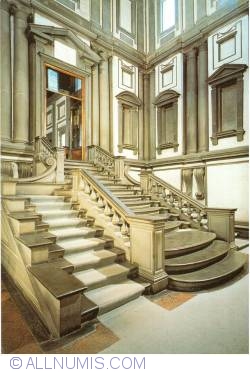 Florența - Casa scărilor în vestibulul Bibliotecii Laurentian, creația lui Michelangelo (1998)