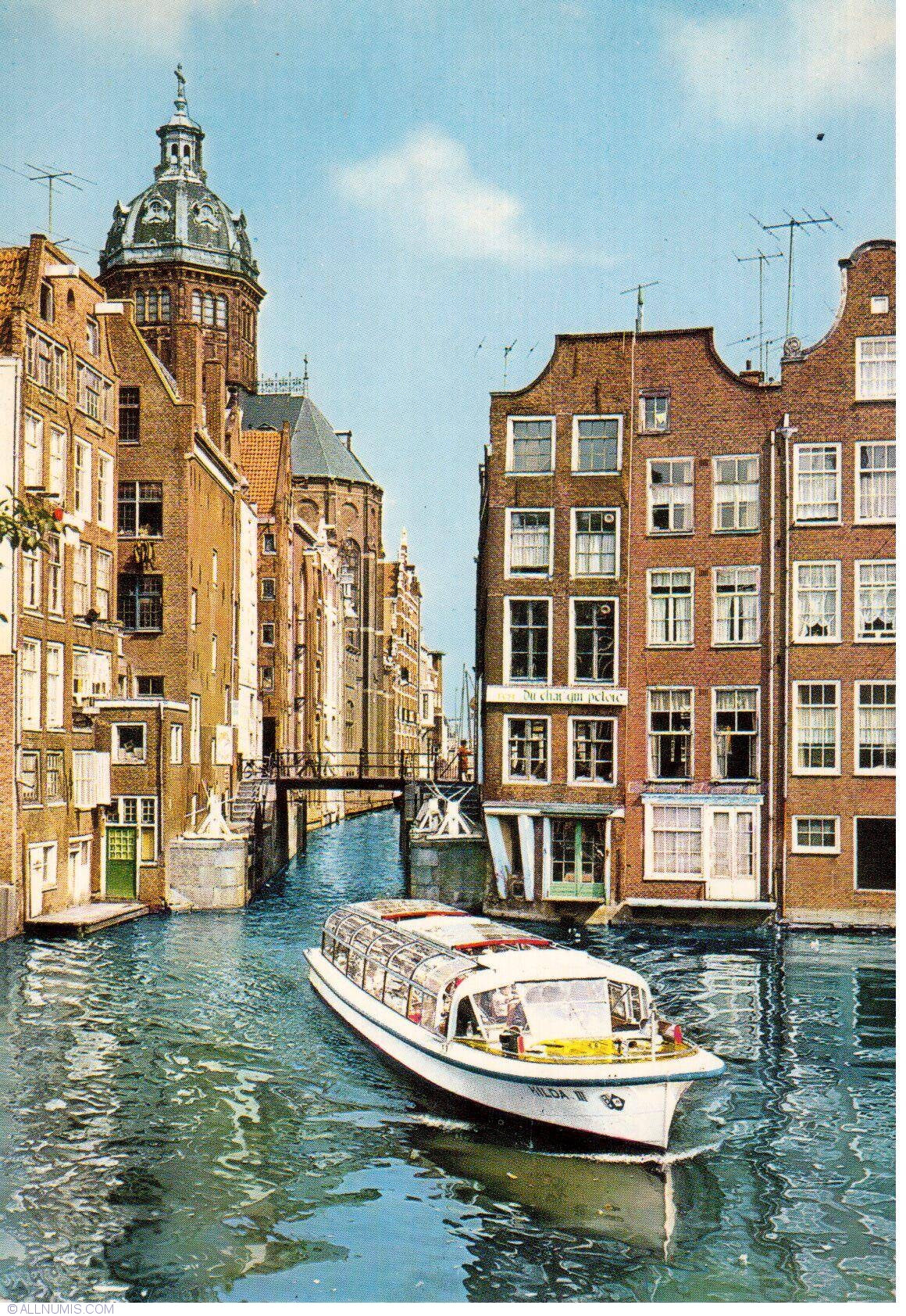 Amsterdam The Little Lock Canal Amsterdam Netherlands Postcard 