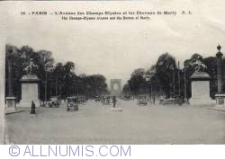 Paris - The Champ-Elysees Avenue and the Horses of Marly - L'Avenu des Champs Elysee et les Chevaux de Marly