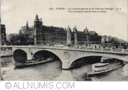 Paris - Conciergerie şi Pont au Change - La Conciergerie et le Pont Change