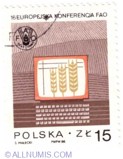 Image #1 of 15 zlotych 1988 - 16 Europejska Konferencia FAO
