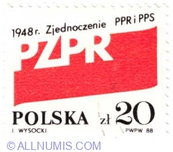 20 Zlotych 1988 - 1948 r. zjednoczenie PPR i PPS