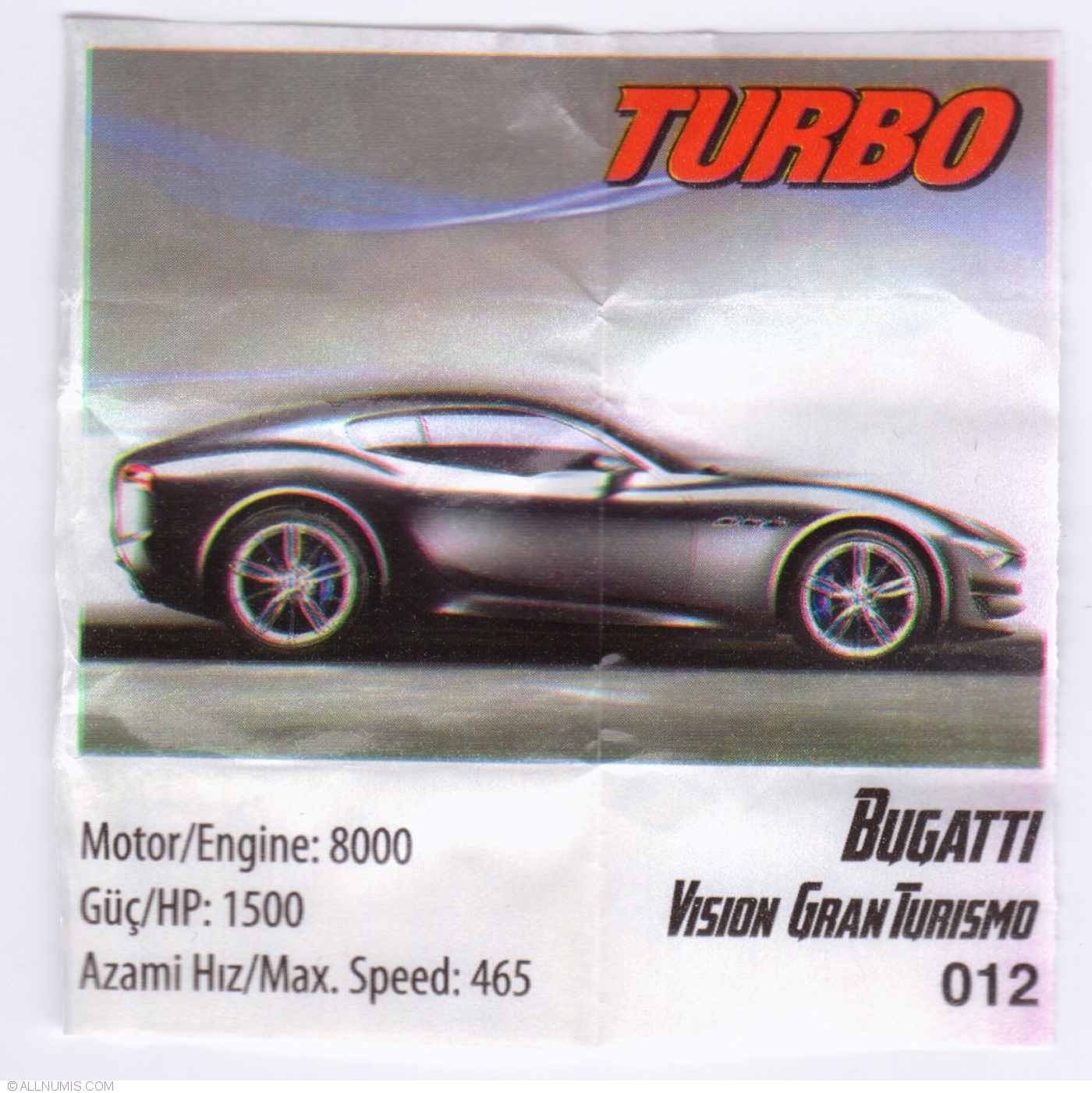 012 - Bugatti Vision Chewing (2017) TURBO Gran 1-160 XTREME - - Turbo - Insert 40257 Gum Turismo