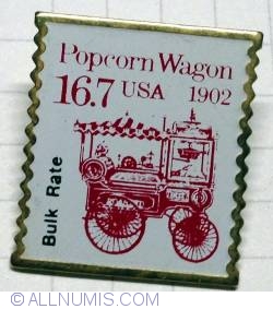 Popcorn wagon stamp pin