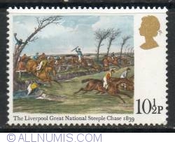 Image #1 of 10 1/2 Pence 'The Liverpool Great National Steeple Chase, 1839' (aquatint by F.C. Turner)